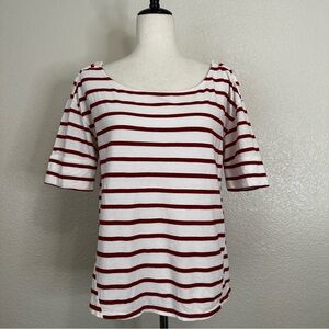 Anthropologie Pilcro and the Letterpress Red White Striped Top, Sz Large